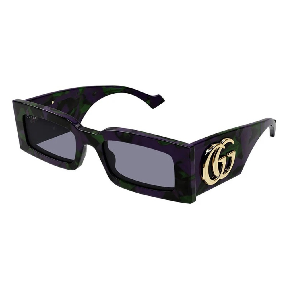 Gucci Sunglasses GG1425S 003 Big Spotted Purple And Green Havana/Grey Lavander